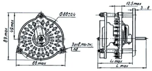 ПЩ-23П1Н1 переключатель щеточный фото 3 ПЩ-23П1Н1 переключатель щеточный фото 3
