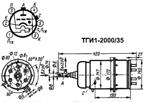 ТГИ1-2000/35 тиратрон импульсный модуляторный  фото 2